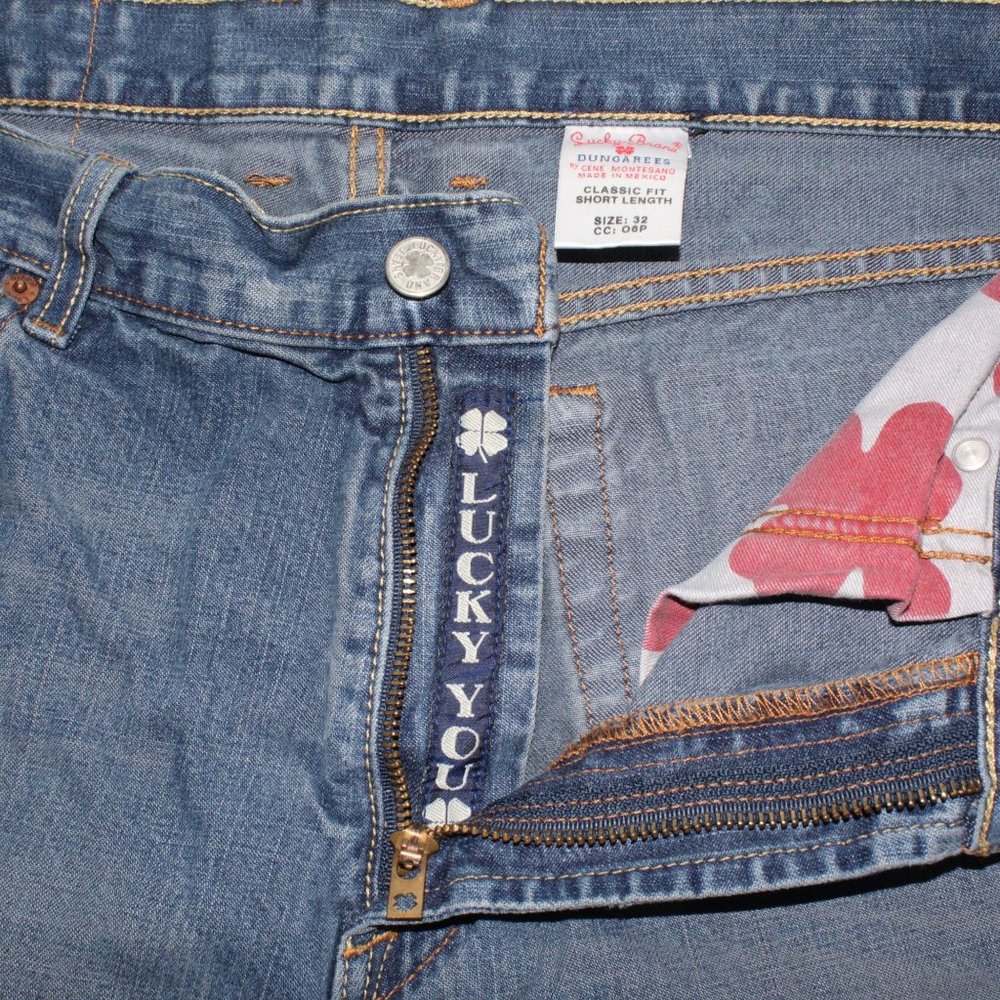 Lucky Brand Dungarees Womens Sz 32 Classic Fit Short Length Med Denim Jeans - Picture 5 of 13